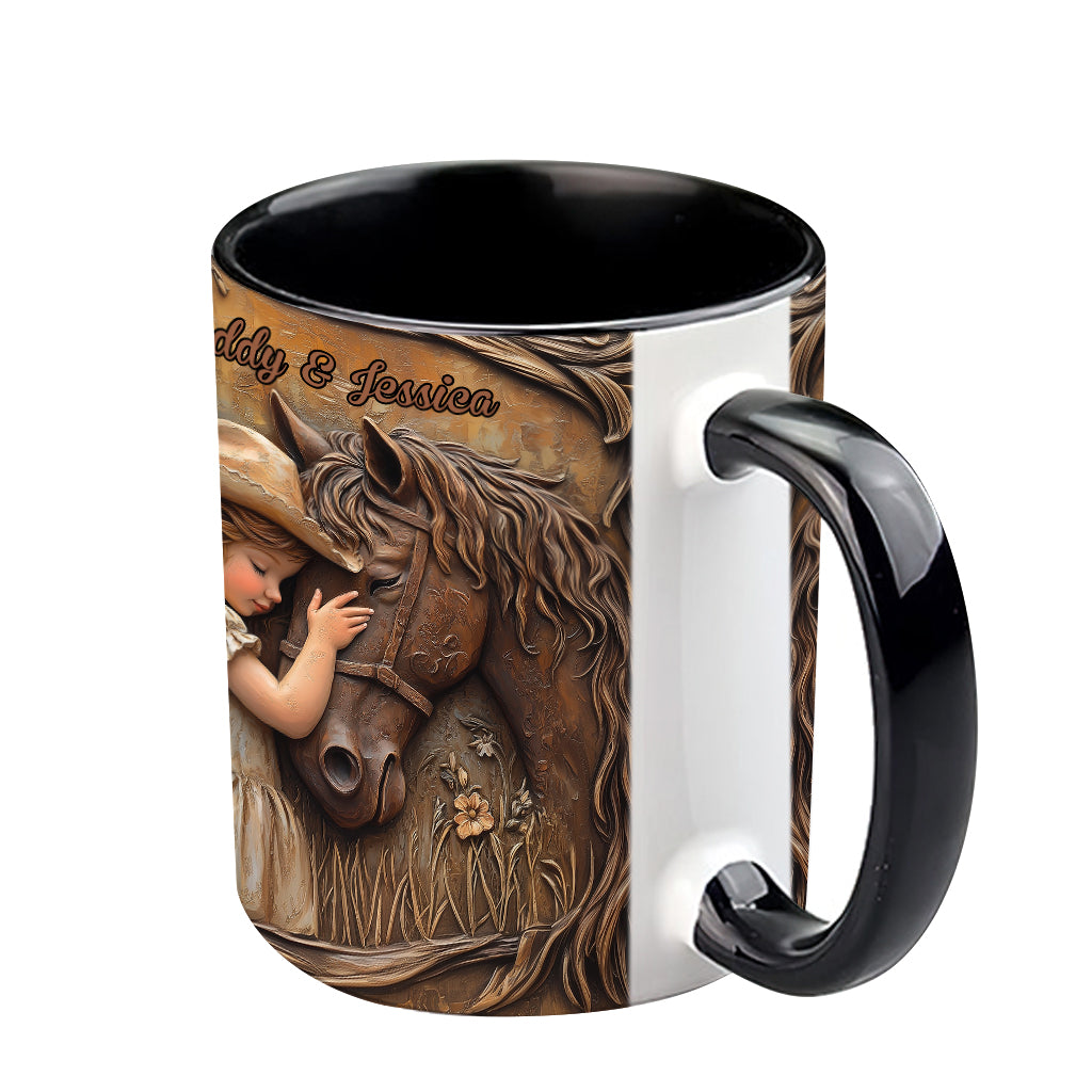 Einfach ein Mädchen, das Pferde liebt – personalisierte Tasse mit Pferdemotiv