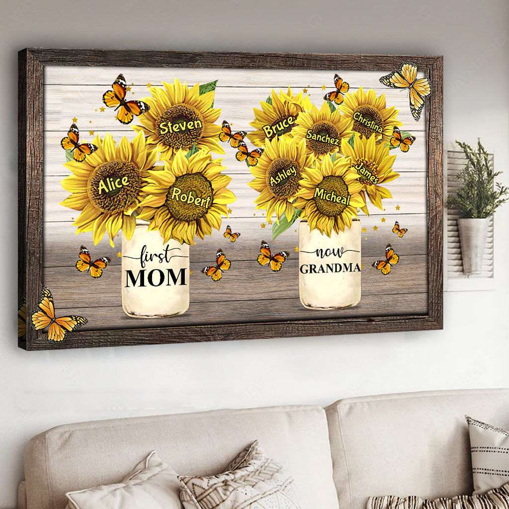 Erst Mama, jetzt Oma – Personalisierte Oma-Leinwand und Poster