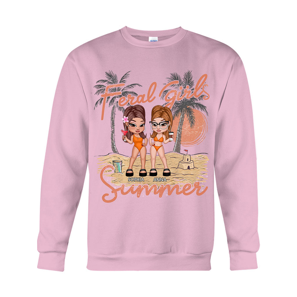 Feral Girls Sommer – Personalisiertes Bestie-T-Shirt und Hoodie