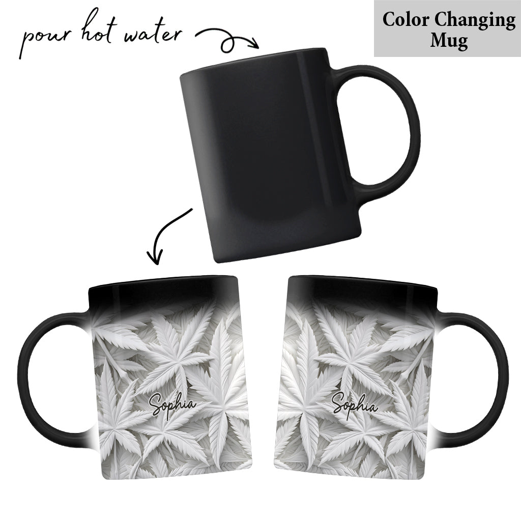 White Leaves - Personalized Weed Mug
