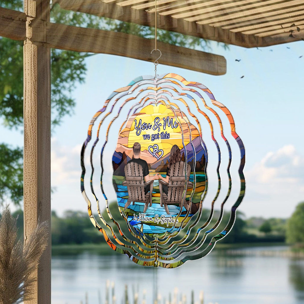 Du und ich, wir schaffen das – Personalisierter Windspinner für Paare
