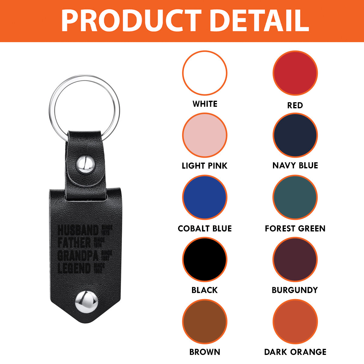 Husband Father Grandpa Legend - Personalized Grandpa Photo Album Keychain