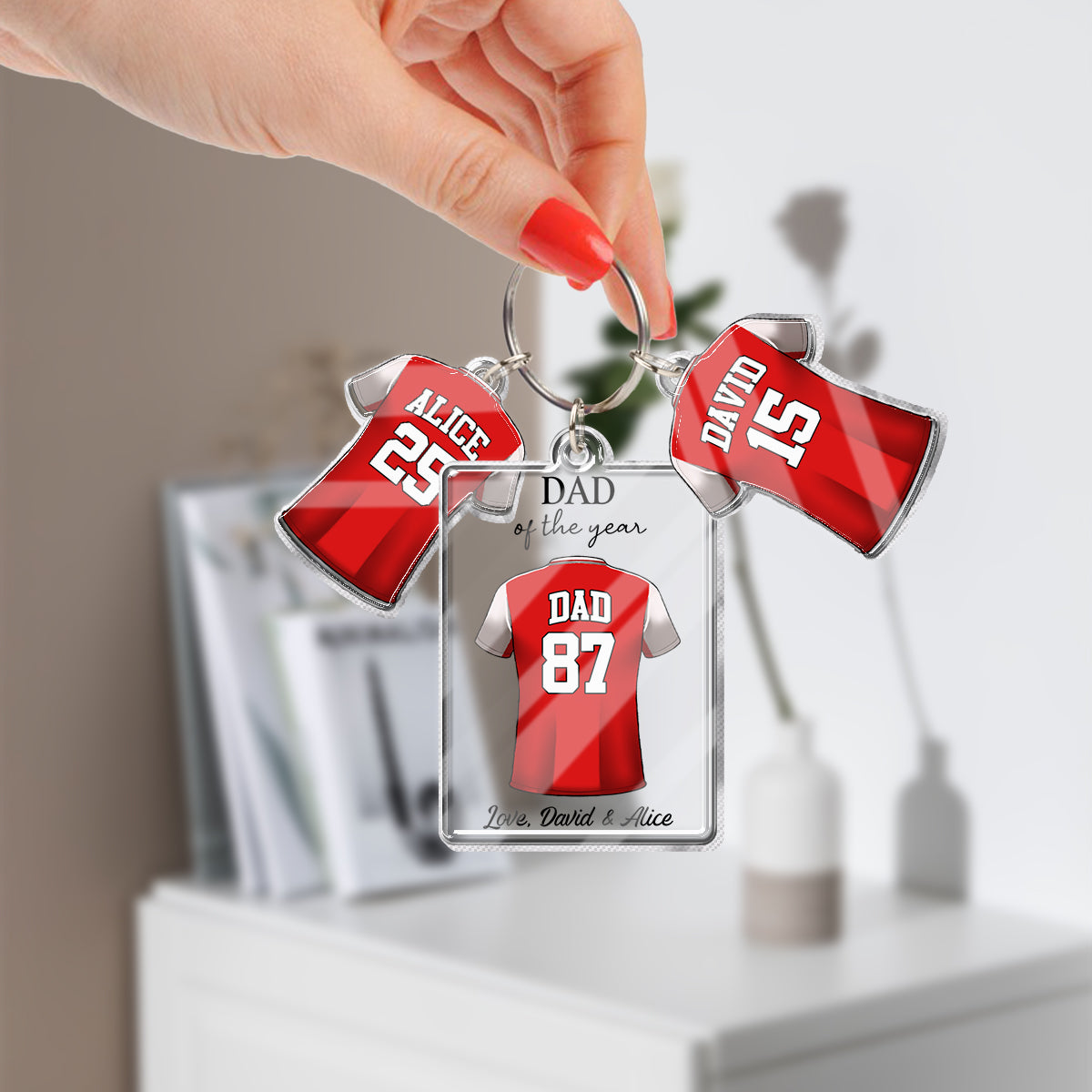 Bester Papa aller Zeiten – Personalisierter Schlüsselanhänger mit Anhängern