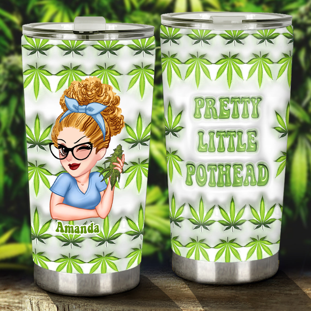 Hübsche kleine Kifferin – personalisierter Weed-Becher