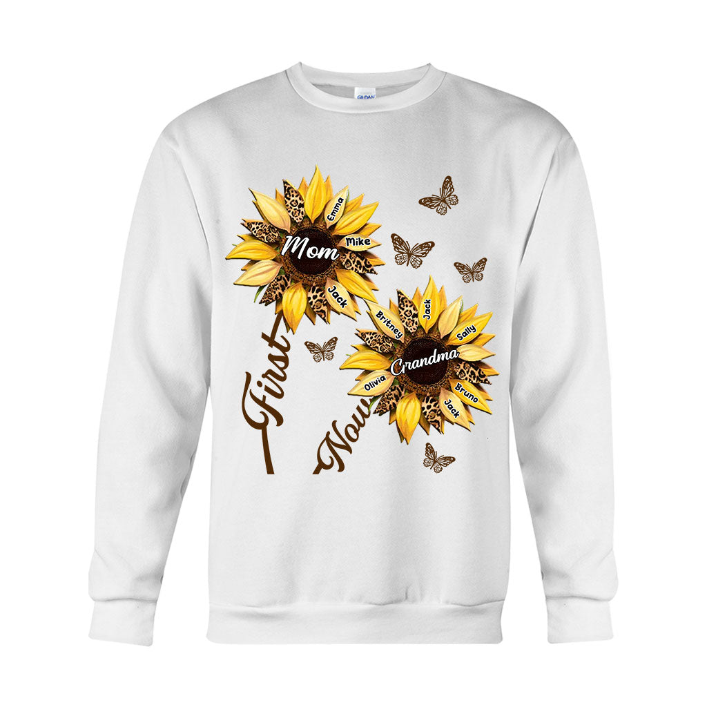 Erst Mama, jetzt Oma Sonnenblume – Personalisiertes Oma-T-Shirt und Hoodie
