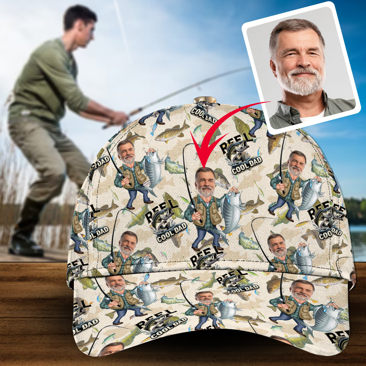 Reel Cool Dad - Personalized Fishing Classic Cap