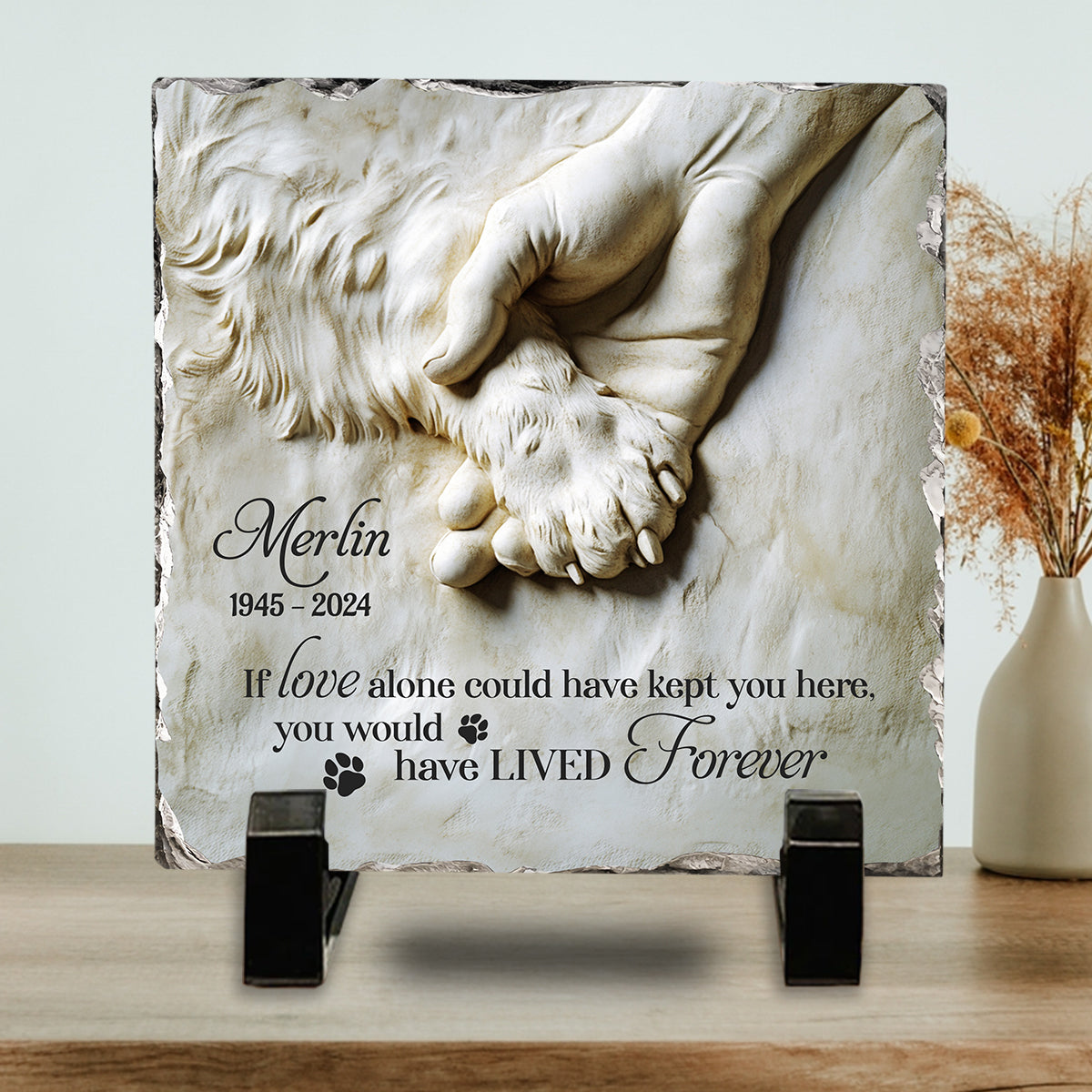 I Hold Youe Paw In My Hand - Personalized Dog Square Shaped Stone