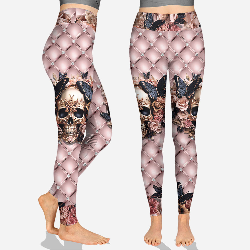Fick dies, Fick das, Fick dich, Fick alles – Personalisierter Totenkopf-Hoodie und Leggings