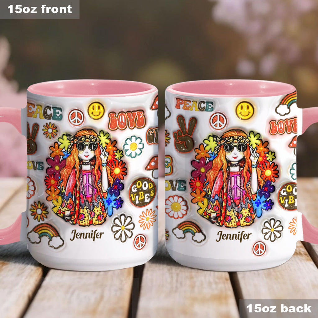 Personalisierte Hippie-Tasse für Frauen: Alte Hippies sterben nicht und verwandeln sich in verrückte Omas