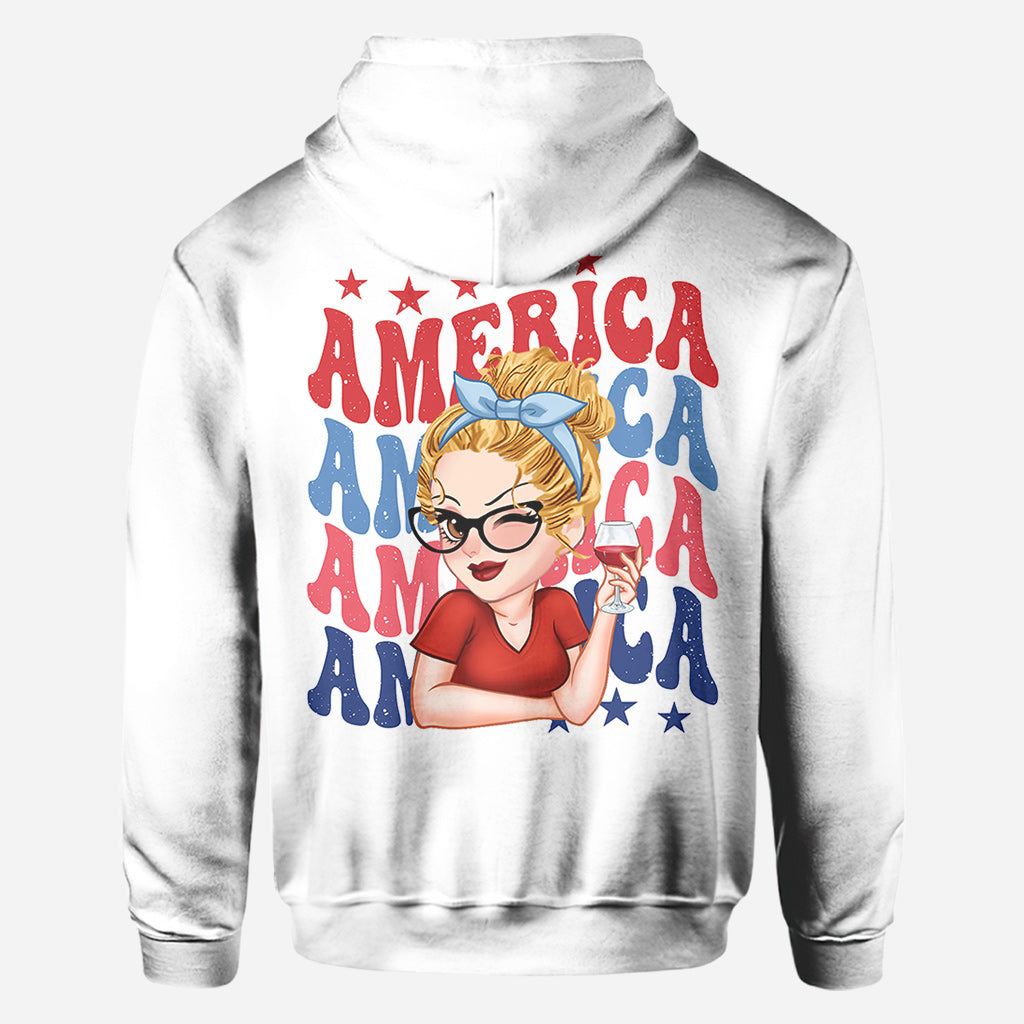 American Girly – Personalisiertes T-Shirt zum Unabhängigkeitstag/4. Juli