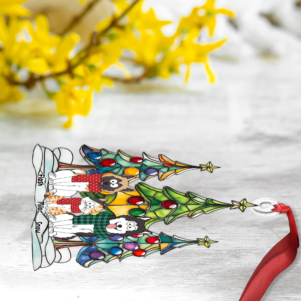 Frohe Weihnachten, Haustiere! - Personalisierter Hunde-Weihnachtsbaumschmuck in individueller Form