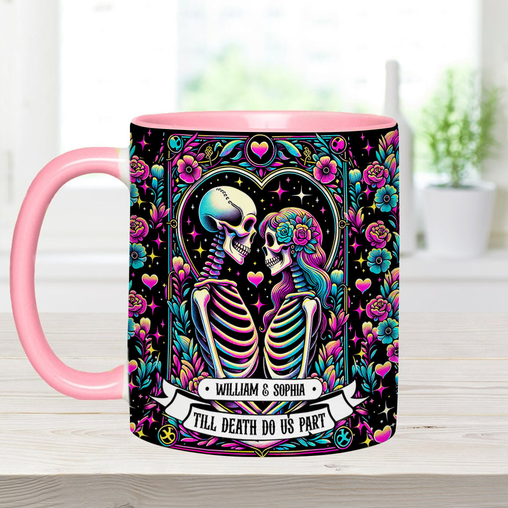 Bis dass der Tod uns scheidet – Personalisierte Tasse mit Totenkopf-Akzent