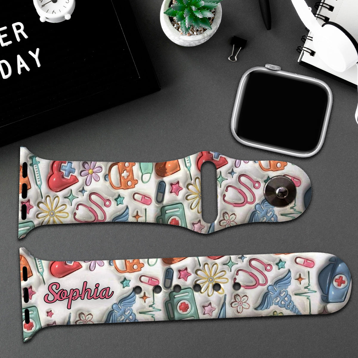 Nurse Life – Personalisiertes Apple Watch-Armband für Pflegekräfte