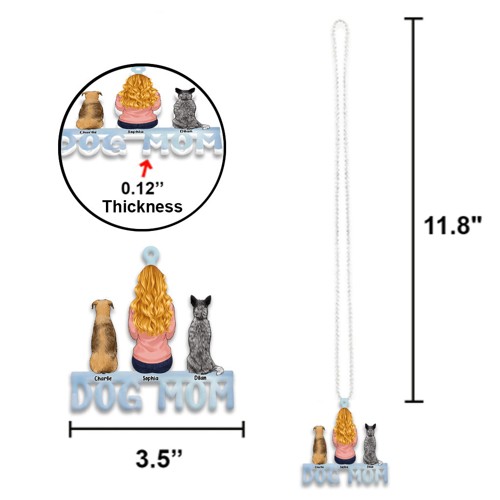 Dog Mom Cat Mom Dog Dad Cat Dad - Personalized Dog Car Ornament