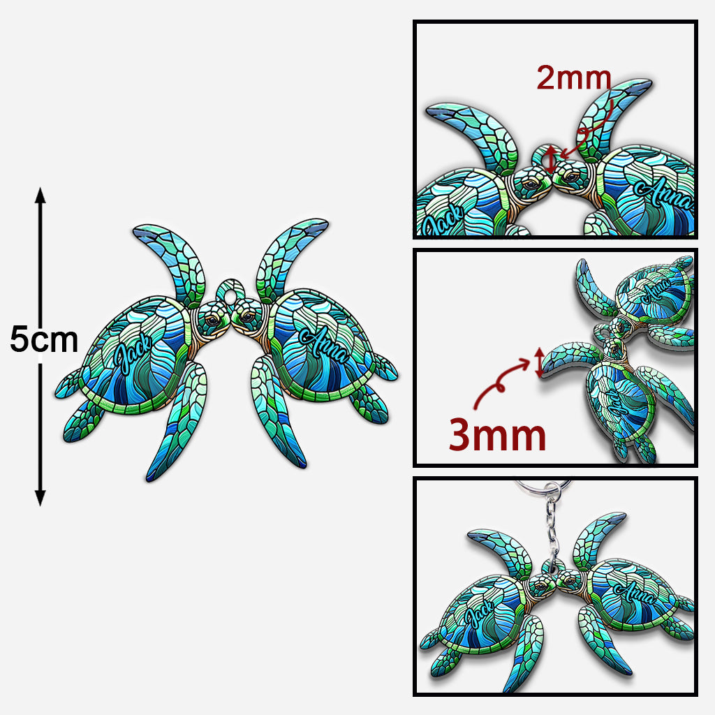 Love Turtles - Personalized Turtle Keychain