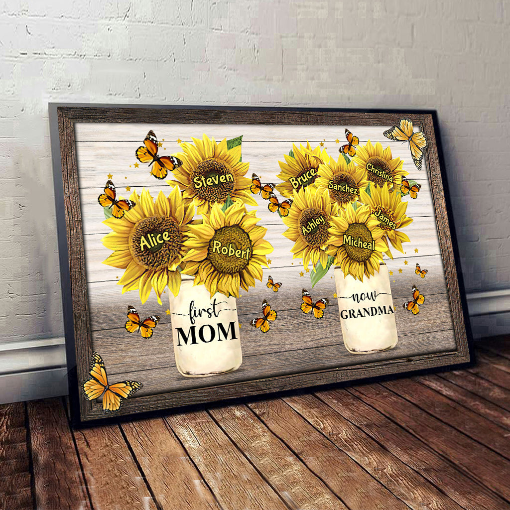 Erst Mama, jetzt Oma – Personalisierte Oma-Leinwand und Poster