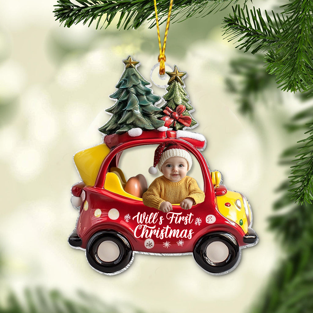 Baby's First Christmas - Personalized Newborn Transparent Ornament