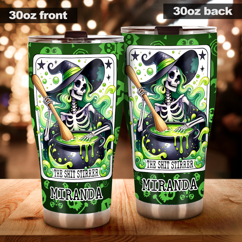 Der Totenkopf-Hexen-Scheißrührer - Personalisierter Hexenbecher
