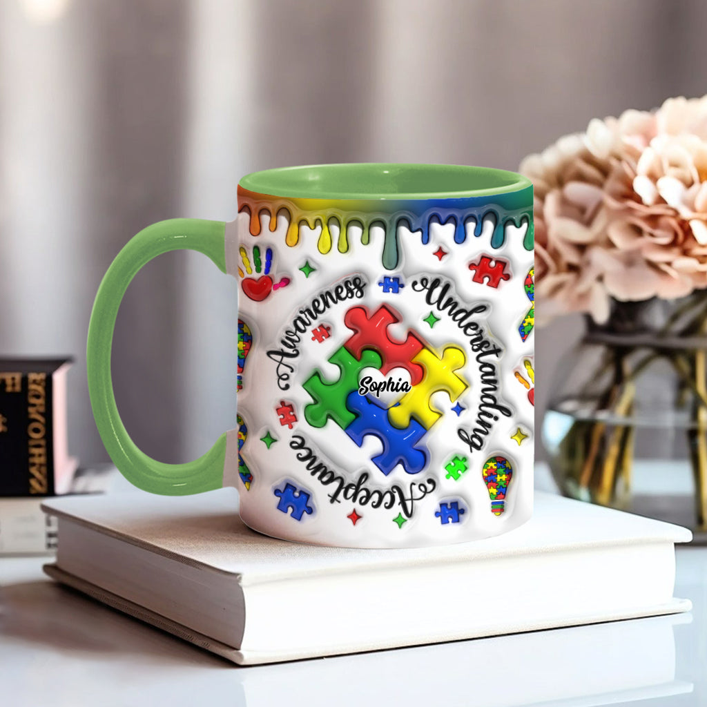 Autismus-Bewusstsein – Personalisierte Tasse mit Autismus-Motiv