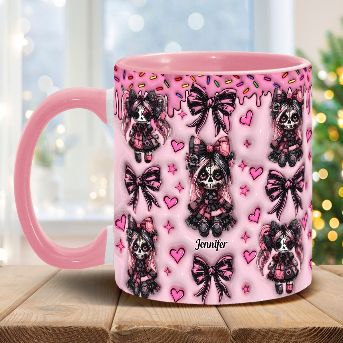 Sister Sister - Personalized Skull Accent Mug