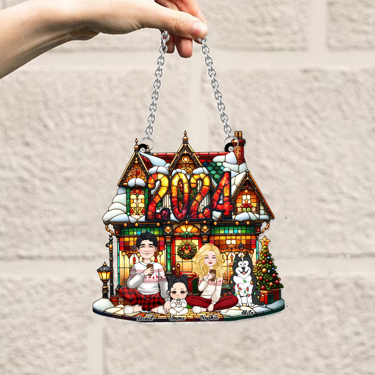 This Is Us - Personalized Family Window Hanging Suncatcher Ornament