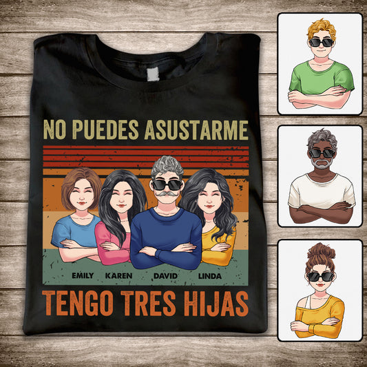 No Puedes Asustarme - Personalisiertes Vater-T-Shirt und Hoodie