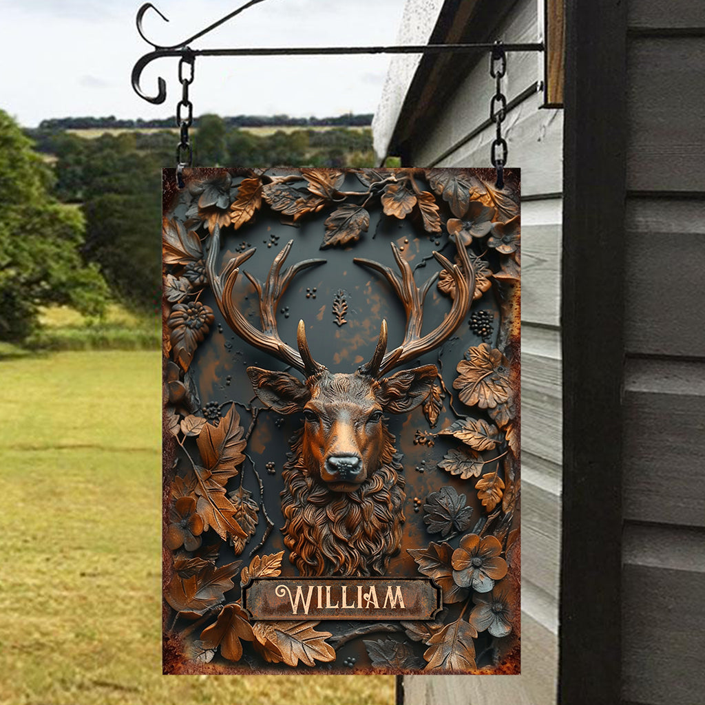Stunning Deer - Personalized Hunting Rectangle Metal Sign