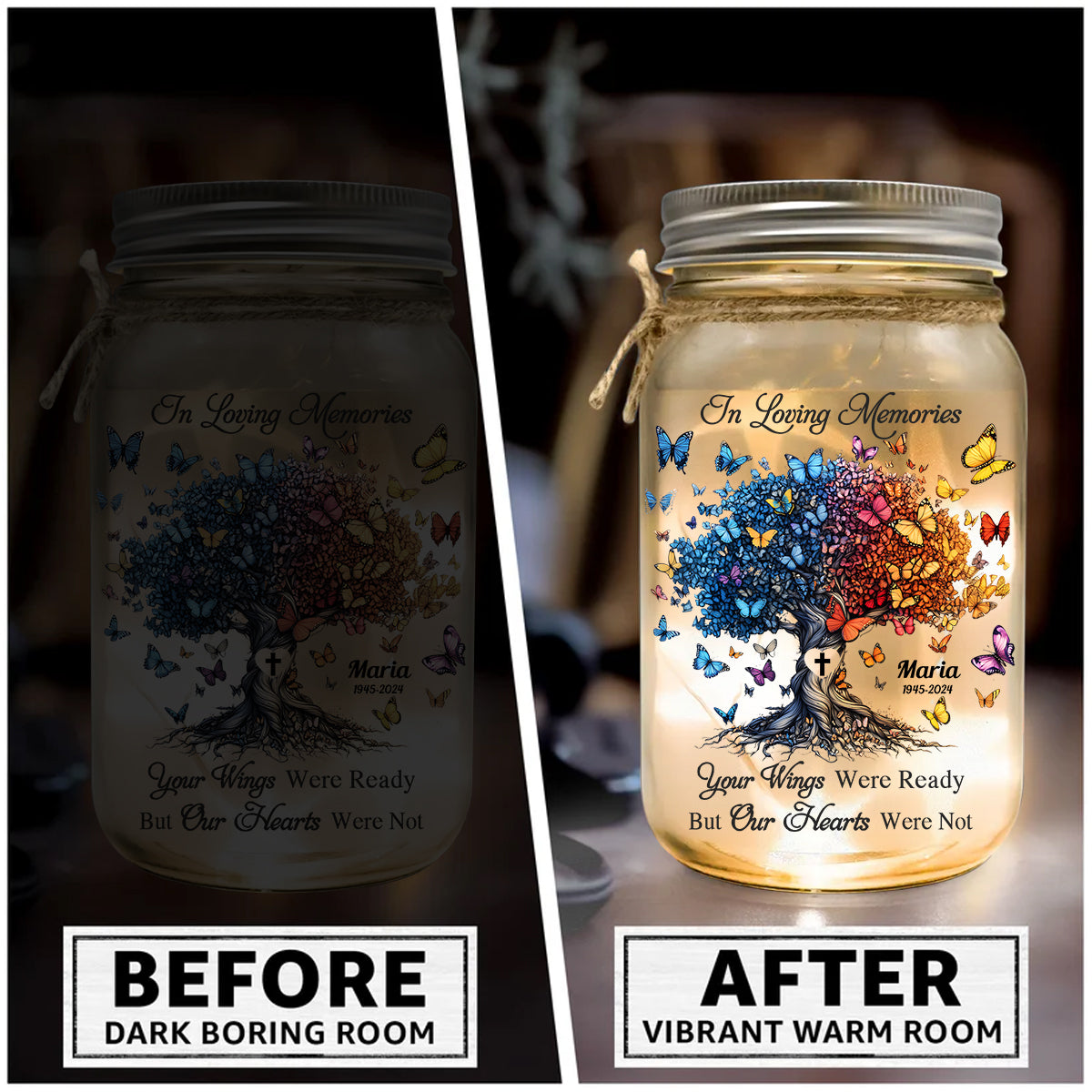 Ich bin immer bei dir – Personalisierte Gedenkleuchte im Einmachglas