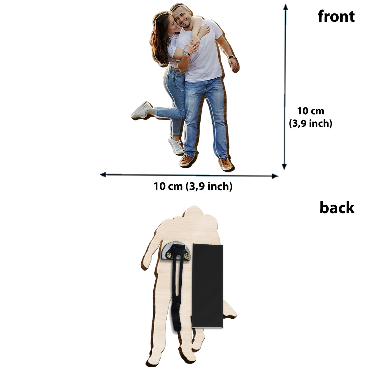 Ich liebe dich bis zum Mond und zurück – Personalisierter Auto-Sonnenblendenclip in Pärchenform