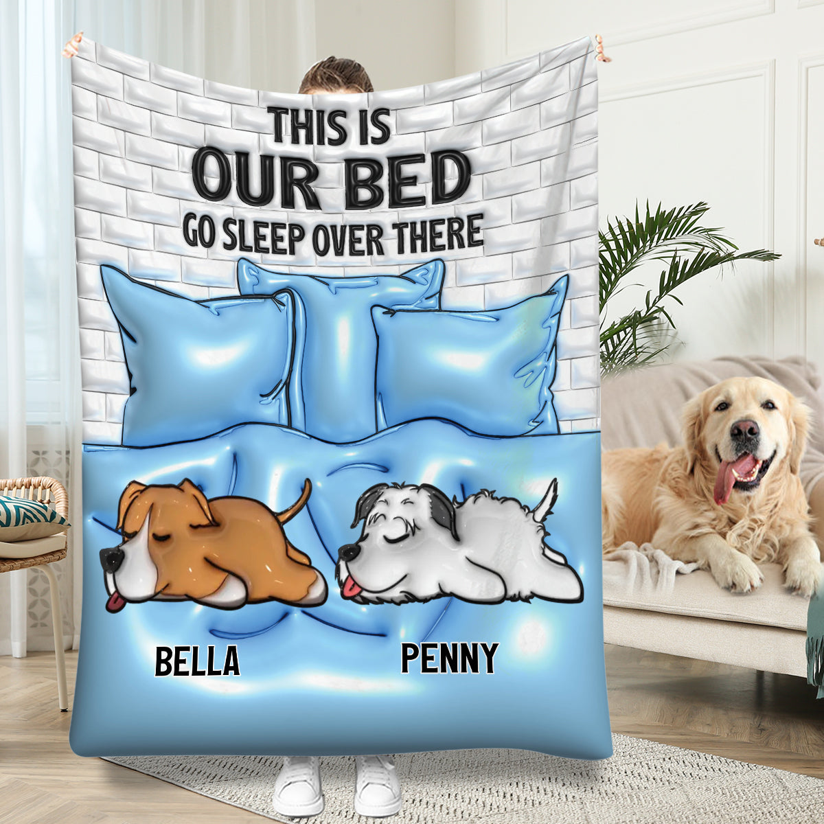Das ist mein Bett – personalisierte Hundedecke