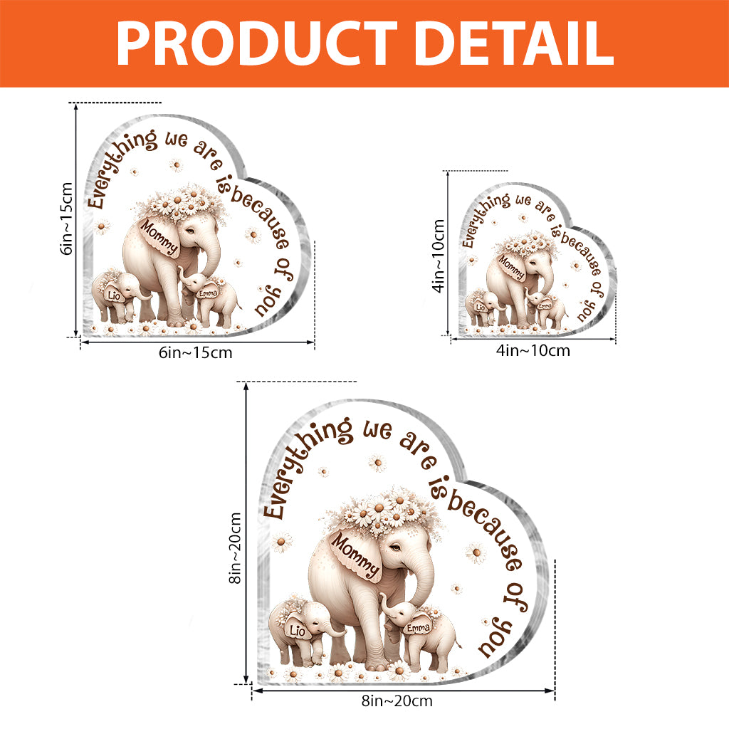 Niedlicher Elefant – Personalisierte Acrylplakette in Sonderform für Oma