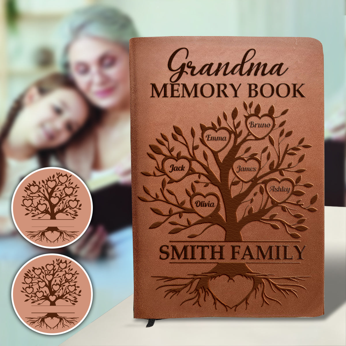 Grandma/ Grandpa/ Abuela... Memory book - Personalized Grandma Leather Journal