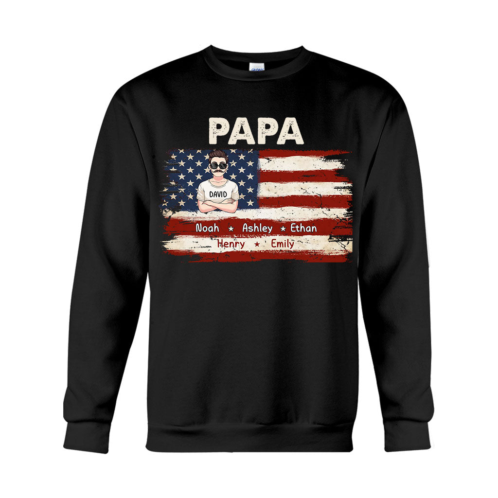 Papas Leben – 4. Juli – Personalisiertes Vater-T-Shirt und Hoodie