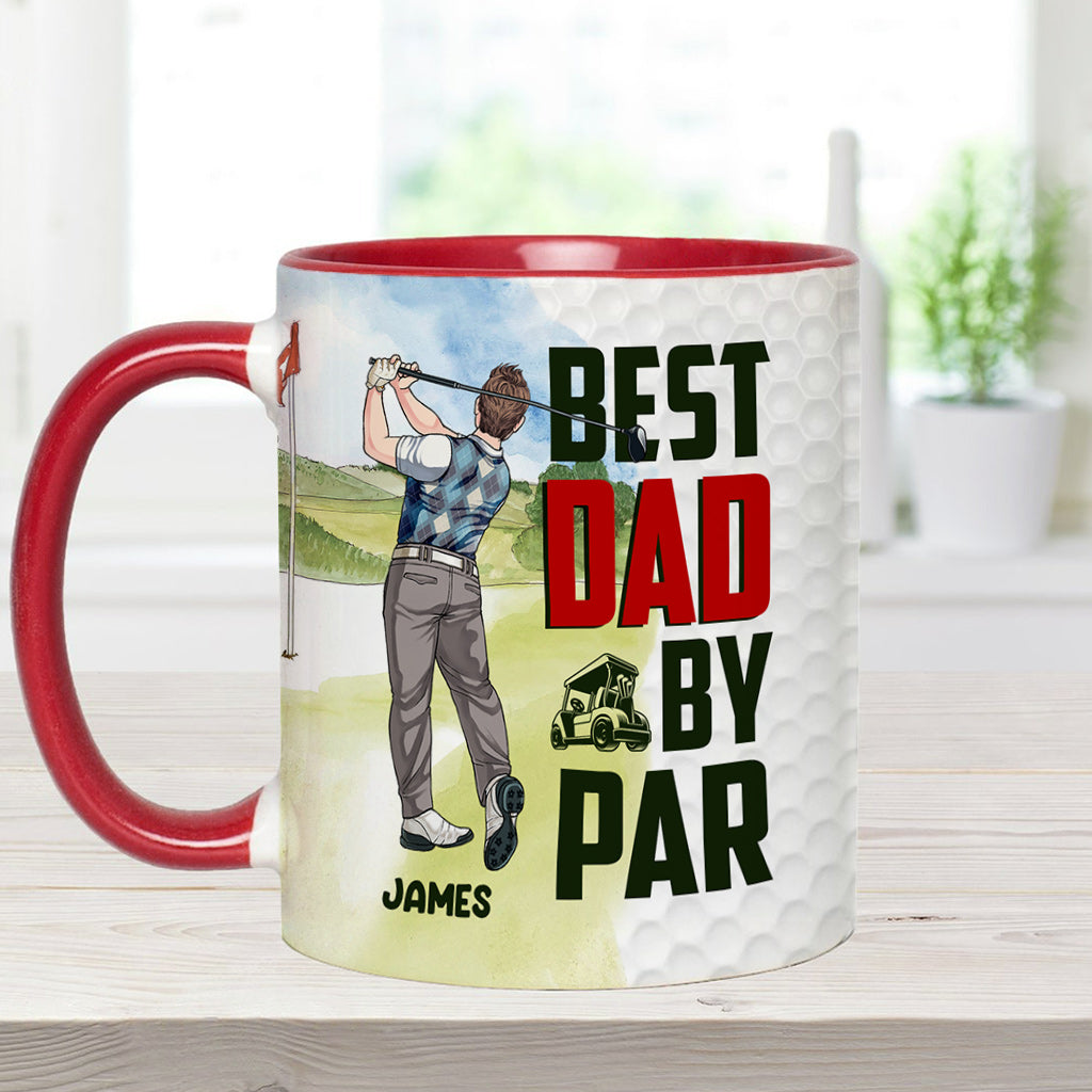 Bester Papa von Par - Personalisierter Golf-Akzentbecher