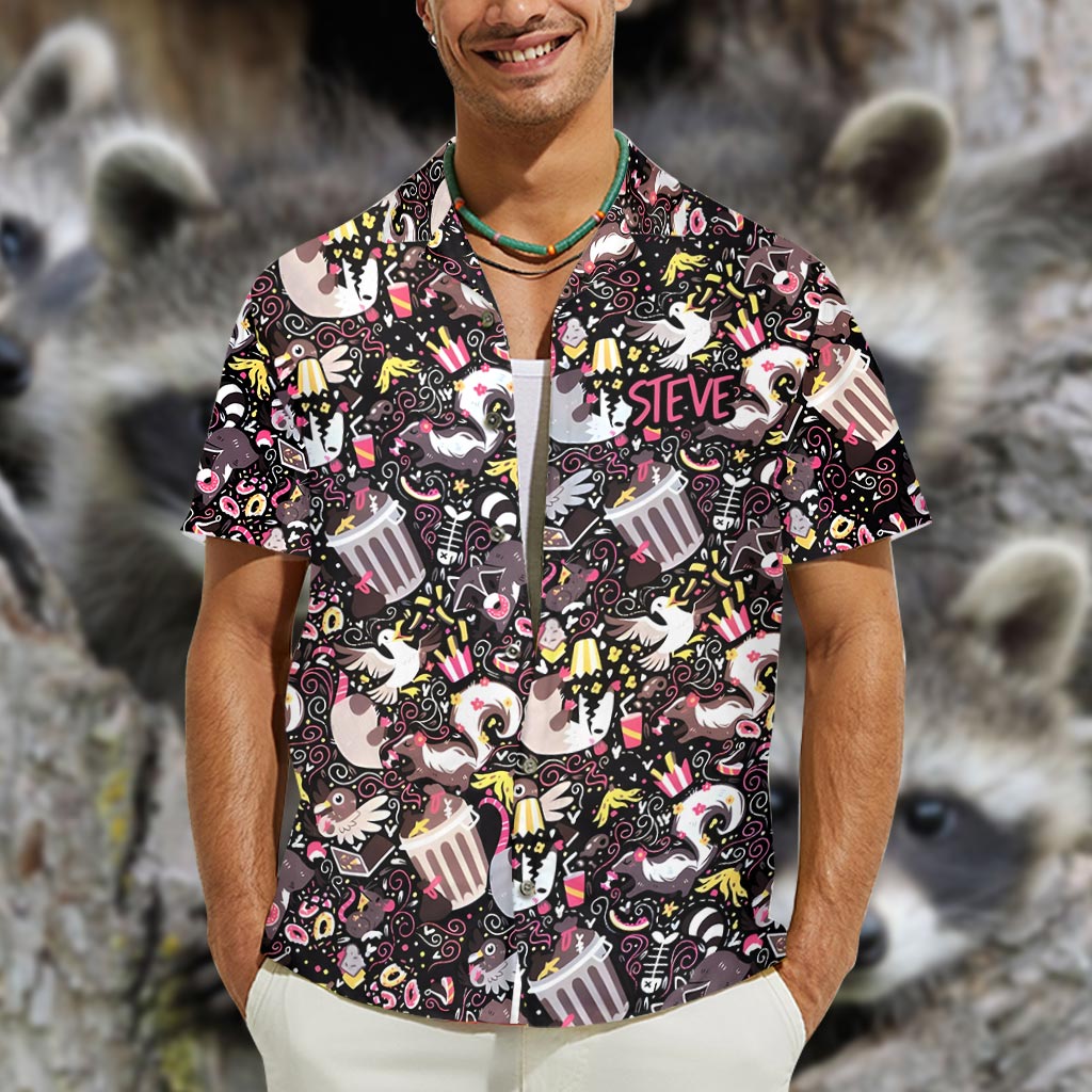 Mein Krafttier frisst Müll – personalisiertes Waschbär-Hawaiihemd