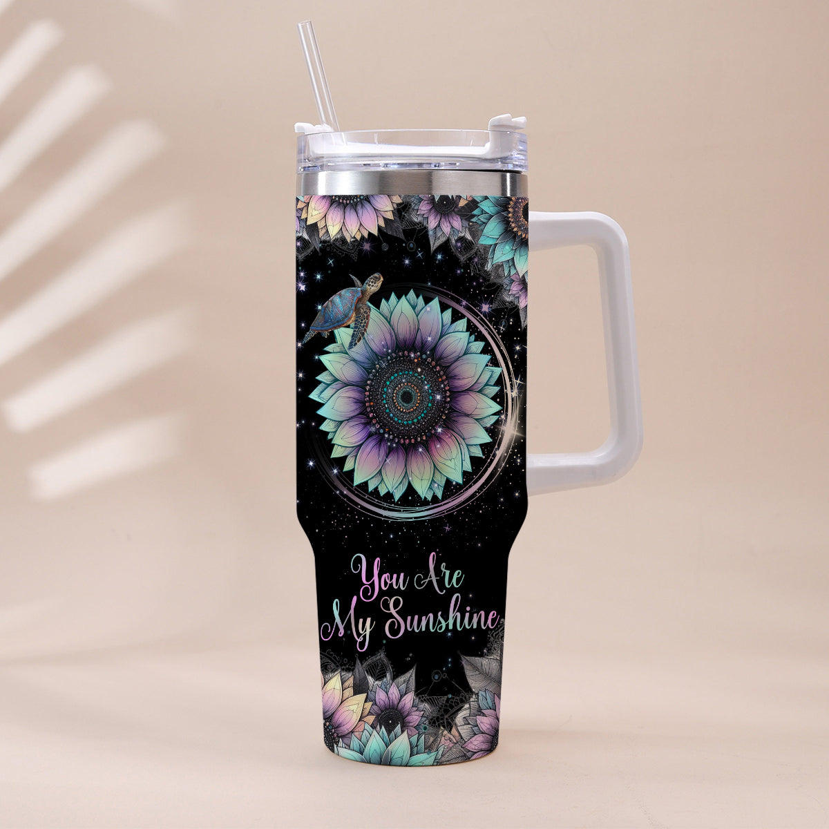 Du bist mein Sonnenschein – Personalisierter Schildkrötenbecher mit Henkel