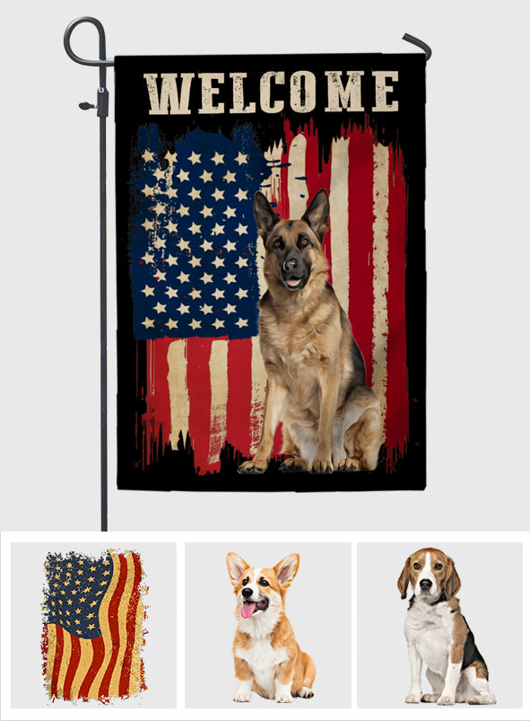 Welpenflagge - Personalisierte Hunde-Gartenflagge
