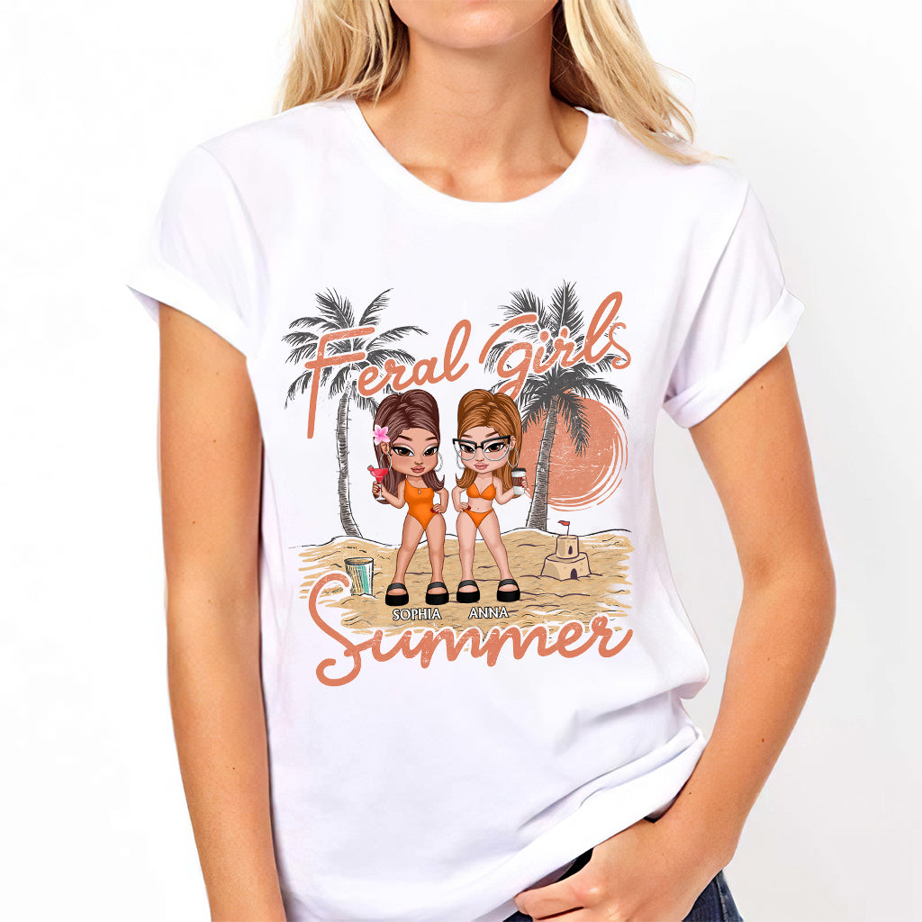 Feral Girls Sommer – Personalisiertes Bestie-T-Shirt und Hoodie