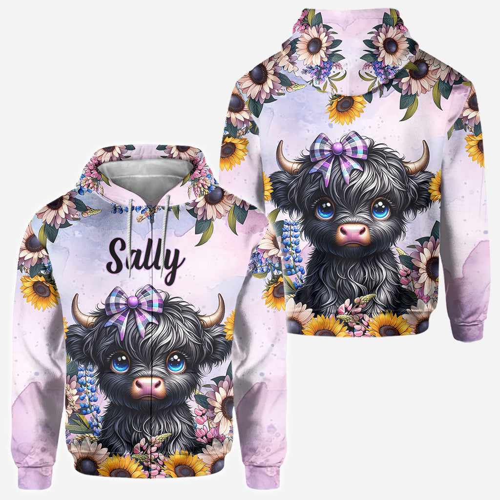 Niedliches kleines Kuh-Shirt mit Allover-Personalisierung