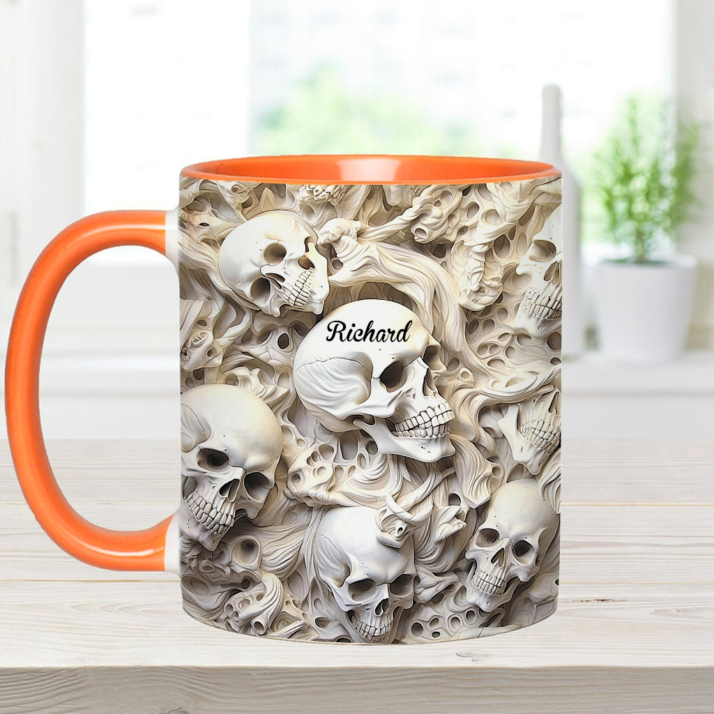 Weißer Totenkopf – Personalisierte Tasse mit Totenkopf-Akzent