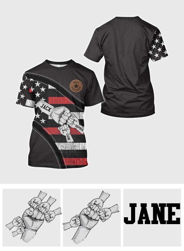 Faustgruß Papa und Kinder - Personalisiertes Vater-Shirt