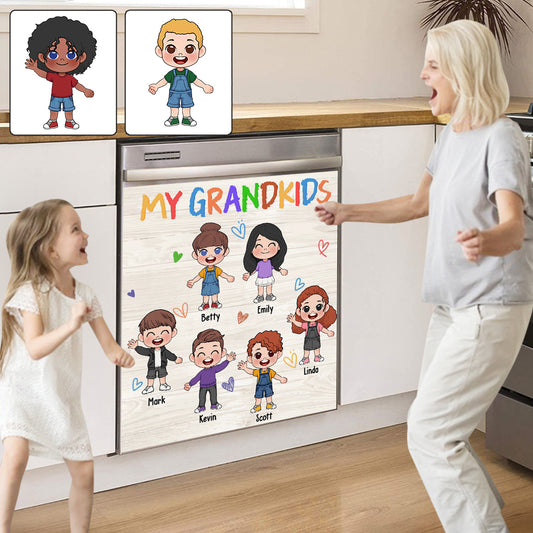 Meine Enkelkinder – Personalisierter Geschirrspülerdeckel für Oma