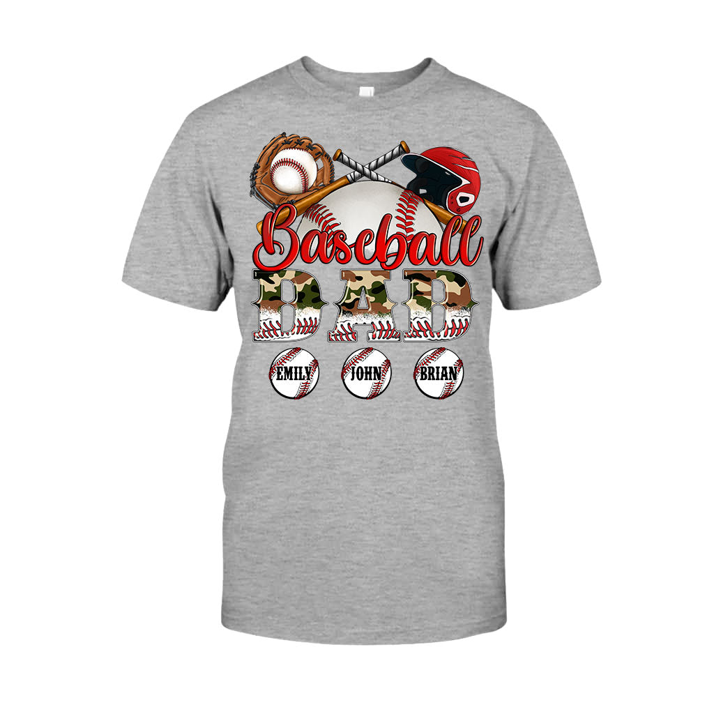 Bester Baseball-Papa aller Zeiten – Camouflage-Design – Personalisiertes Vater-T-Shirt und Hoodie