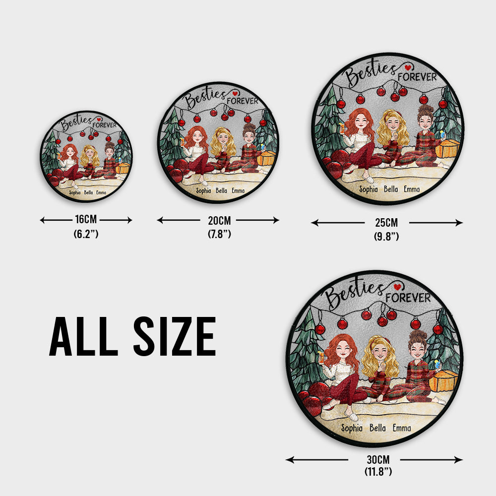 Schwestern für immer – Personalisierter Buntglas-Sonnenfänger „Beste Freundin“