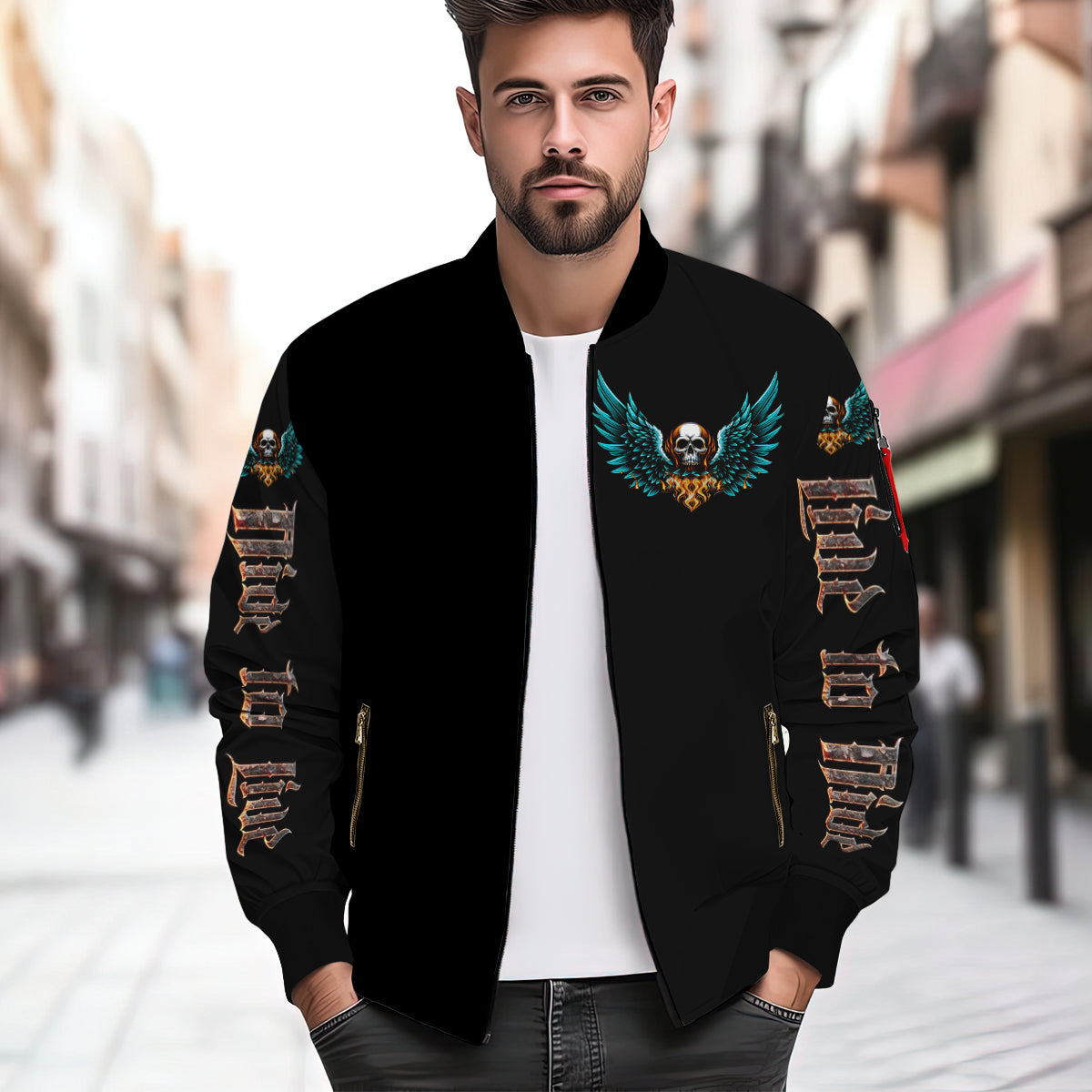 Old Biker - Personalized Biker Bomber Jacket