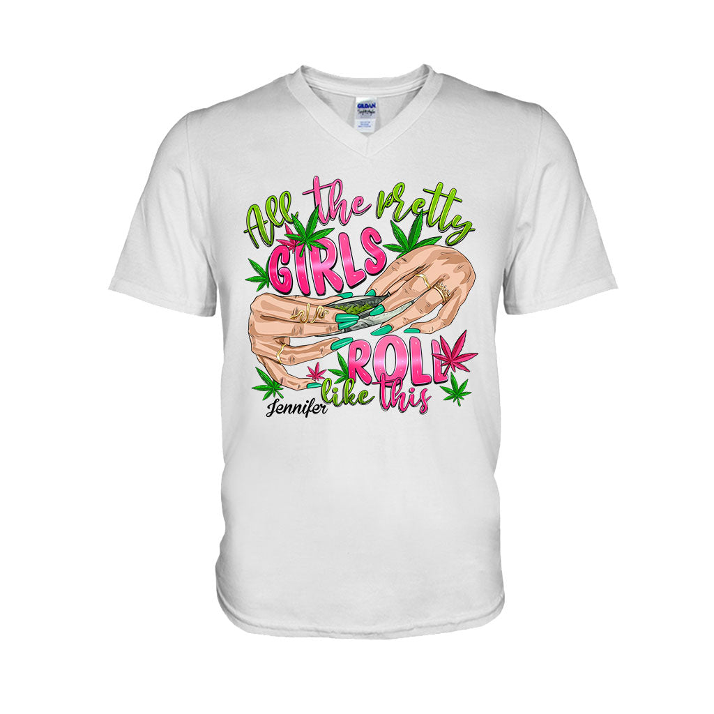 So rollen alle hübschen Mädchen – personalisiertes Weed-T-Shirt und Hoodie