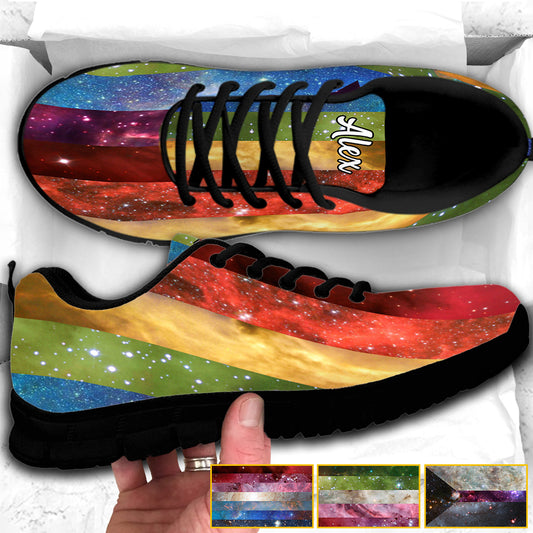 Pride Rainbow Galaxy - Personalized LGBT Support Sneakers