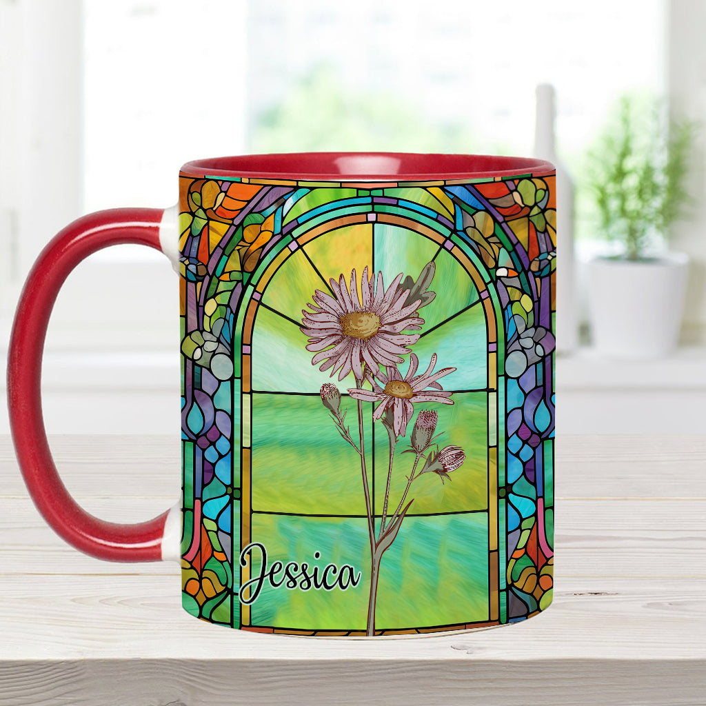 Sei auf deine eigene Art schön – Geburtsmonatsblume – personalisierte Tasse