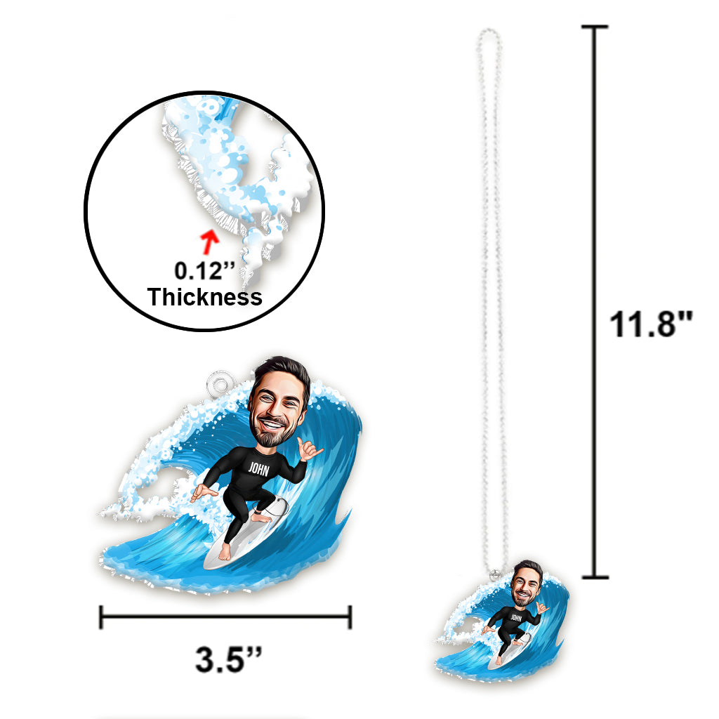 Alles wird dich umbringen, also wähle etwas Lustiges – personalisierter, individuell geformter Surfer-Autoanhänger