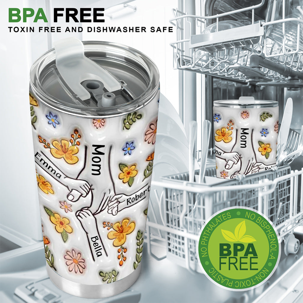Händchenhaltende Oma, Mama, Nana – Personalisierter Mutter-Trinkbecher